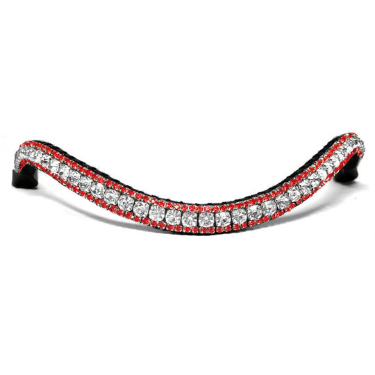 Picture of Browband Red & Crystal - Subtile